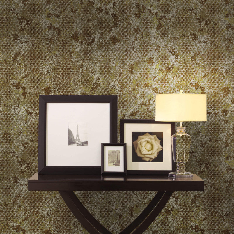 media image for Snakeskin Burnout on Cork Textural Wallpaper in Taupe Brown 244