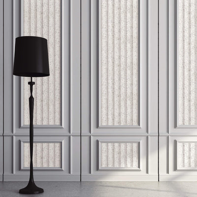 product image for Fluted 3D Effect on Cork Wallpaper in White/Taupe 85