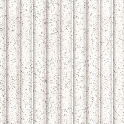 product image of Fluted 3D Effect on Cork Wallpaper in White/Taupe 585