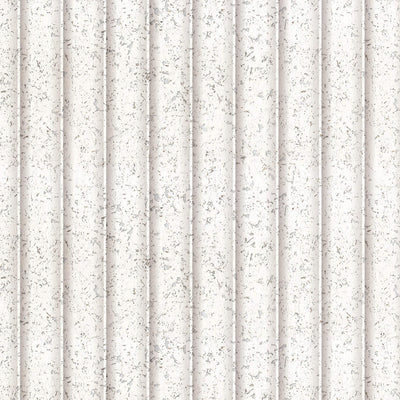 product image of Fluted 3D Effect on Cork Wallpaper in White/Taupe 577