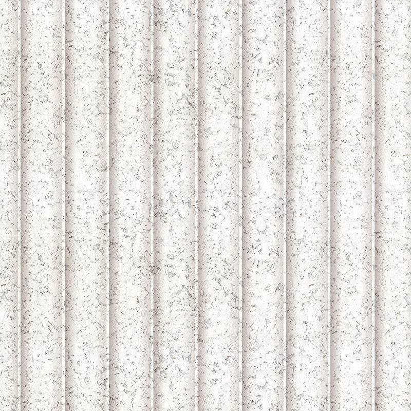 media image for Fluted 3D Effect on Cork Wallpaper in White/Taupe 297