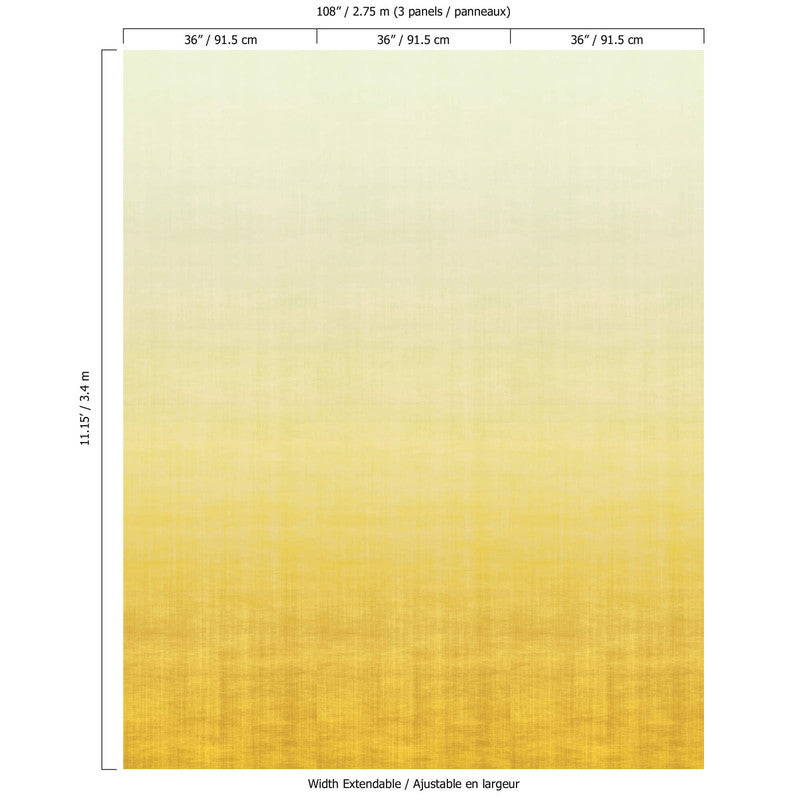 media image for Ombre Soft Blend Wall Mural in Yellow 255