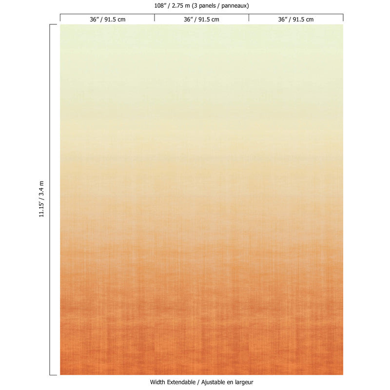 media image for Ombre Soft Blend Wall Mural in Pumpkin Orange 299