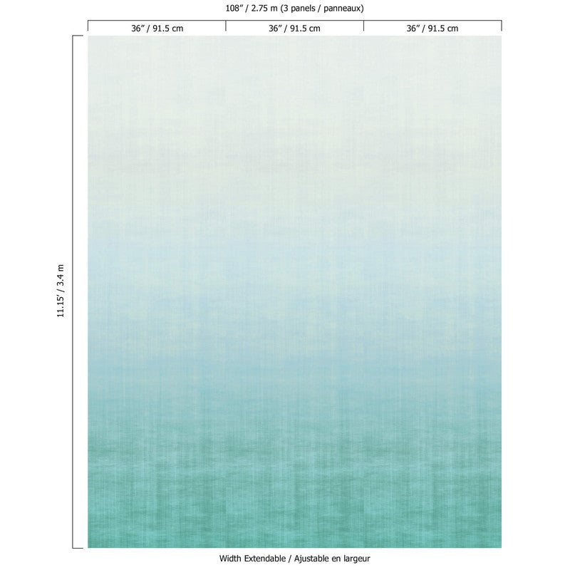 media image for Ombre Soft Blend Wall Mural in Teal 217