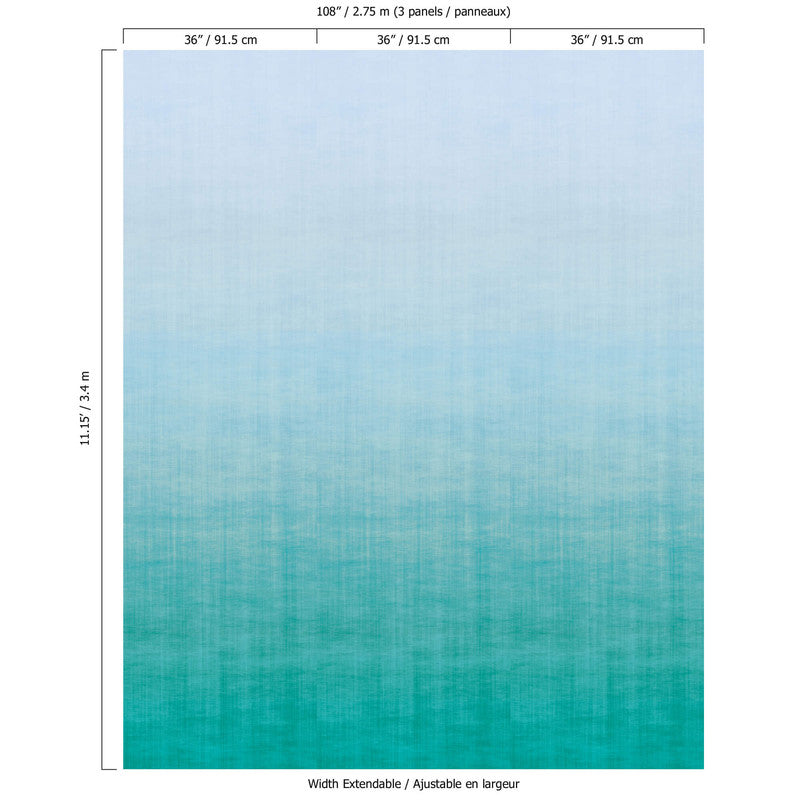 media image for Ombre Soft Blend Wall Mural in Turquoise 276