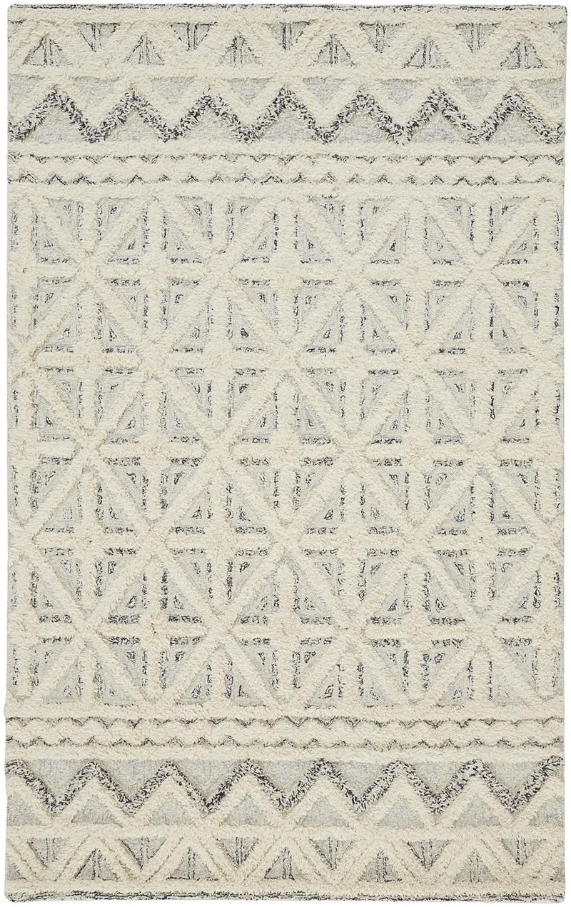 media image for Elika Hand Tufted Ivory Rug by BD Fine Flatshot Image 1 233