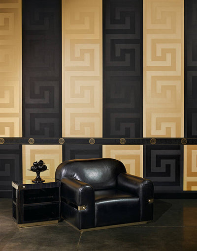 product image for Geometric Textured Wallpaper in Gold from the Versace V Collection 40