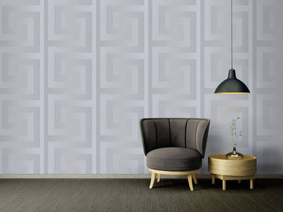 product image for Geometric Textured Wallpaper in Silver/Grey from the Versace V Collection 65