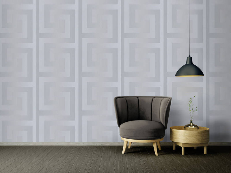 media image for Geometric Textured Wallpaper in Silver/Grey from the Versace V Collection 216