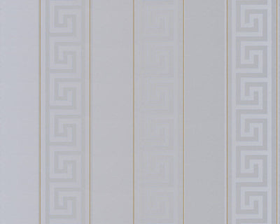 product image of Geometric Stripes Textured Wallpaper in Gold/Silver by Versace Home 563