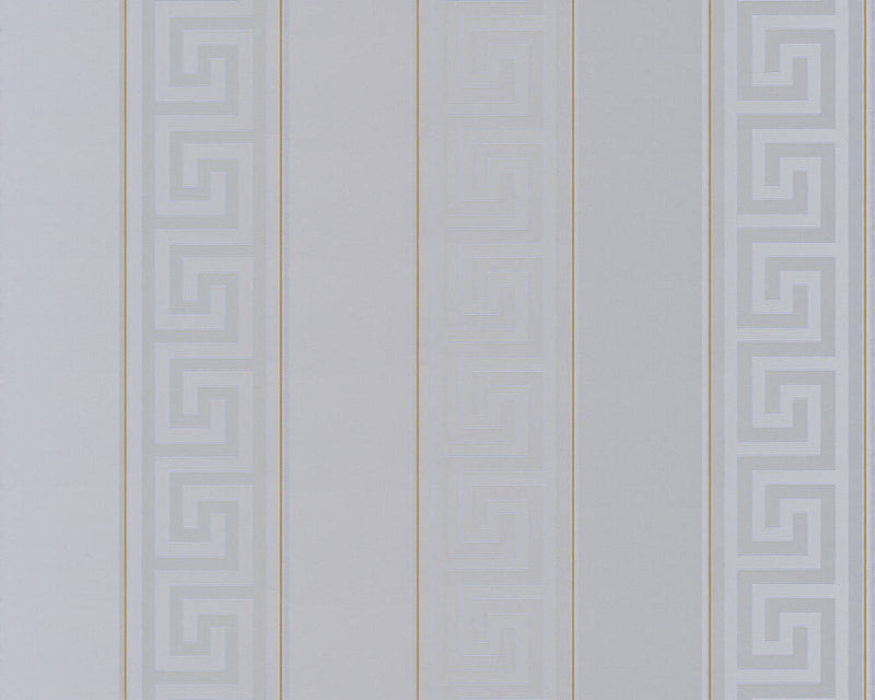 media image for Geometric Stripes Textured Wallpaper in Gold/Silver by Versace Home 218