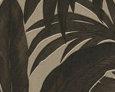 product image for Jungle Palm Leaves Textured Wallpaper in Brown/Cream from the Versace V Collection 46