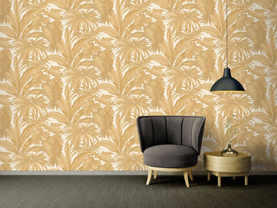 product image for Jungle Palm Leaves Textured Wallpaper in Cream/Gold from the Versace V Collection 70