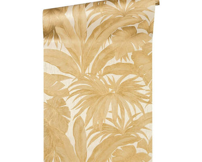 product image for Jungle Palm Leaves Textured Wallpaper in Cream/Gold from the Versace V Collection 19