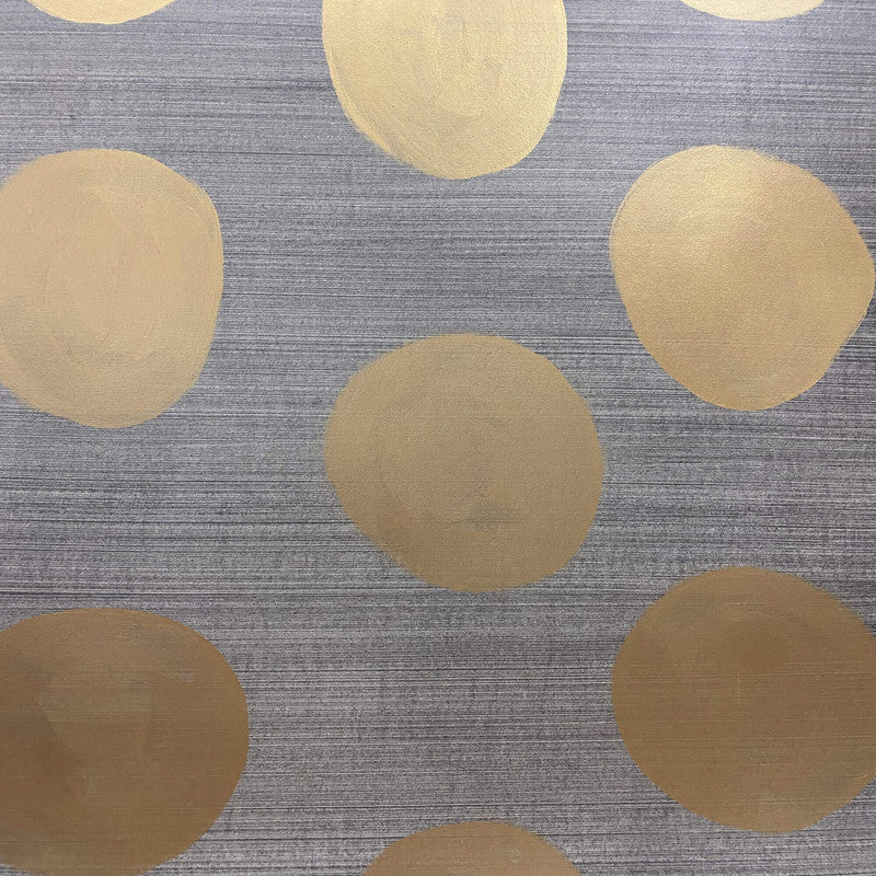 media image for Dot Motif on Strie Wallpaper in Gold/Grey 299