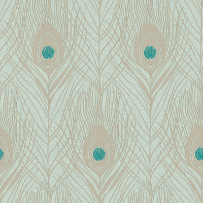 product image for Peacock Feather Motif Wallpaper in Blue/Green/Metallic from the Absolutely Chic Collection by Galerie Wallcoverings 48