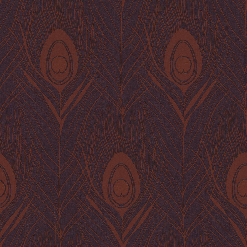 media image for Peacock Feather Motif Wallpaper in Metallic/Red/Lilac from the Absolutely Chic Collection by Galerie Wallcoverings 269