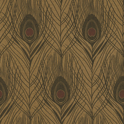 product image for Peacock Feather Motif Wallpaper in Brown/Metallic/Black from the Absolutely Chic Collection by Galerie Wallcoverings 79