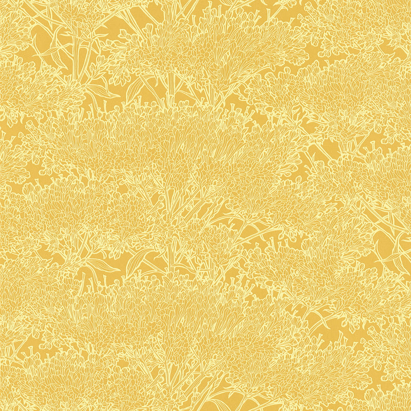 media image for Cherry Blossom Motif Wallpaper in Yellow from the Absolutely Chic Collection by Galerie Wallcoverings 222