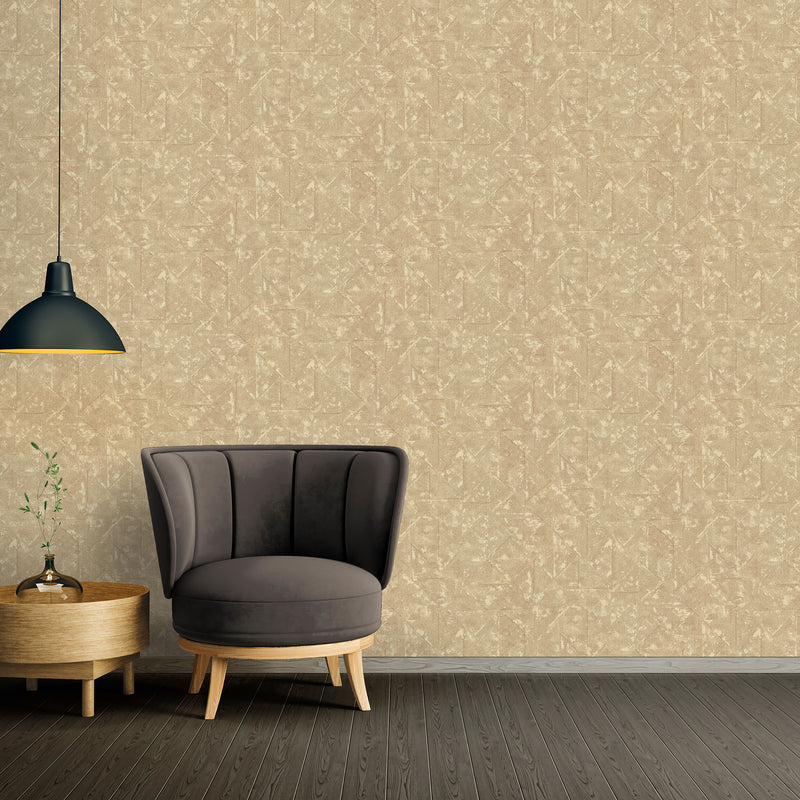 media image for Distressed Geometric Motif Wallpaper in Beige/Brown/Metallic from the Absolutely Chic Collection by Galerie Wallcoverings 251