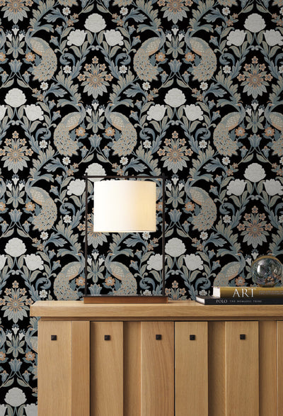 product image for Plume Dynasty Black Wallpaper from the Arts and Crafts Collection by Ronald Redding 53