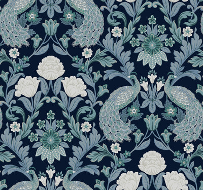 product image for Plume Dynasty Navy Wallpaper from the Arts and Crafts Collection by Ronald Redding 75