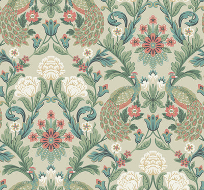 product image of Plume Dynasty Taupe/Multi Wallpaper from the Arts and Crafts Collection by Ronald Redding 511