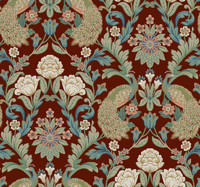product image for Plume Dynasty Red Wallpaper from the Arts and Crafts Collection by Ronald Redding 82