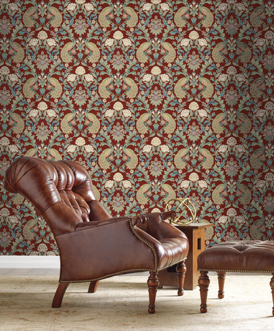 product image for Plume Dynasty Red Wallpaper from the Arts and Crafts Collection by Ronald Redding 33