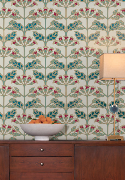 product image for Tracery Blooms Cream/Multi Wallpaper from the Arts and Crafts Collection by Ronald Redding 56