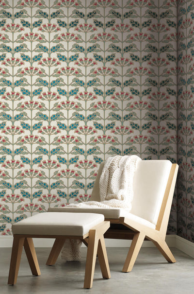 product image for Tracery Blooms Cream/Multi Wallpaper from the Arts and Crafts Collection by Ronald Redding 2