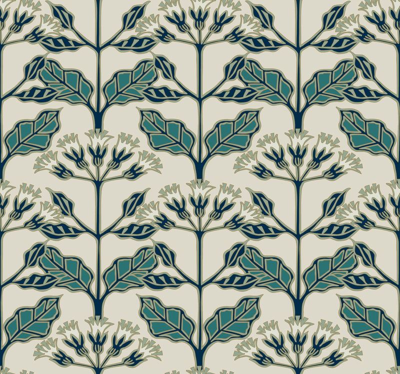 media image for Tracery Blooms Beige Wallpaper from the Arts and Crafts Collection by Ronald Redding 275