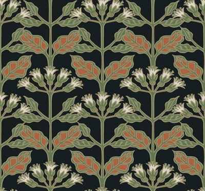 product image for Tracery Blooms Black/Multi Wallpaper from the Arts and Crafts Collection by Ronald Redding 44