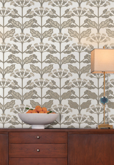 product image for Tracery Blooms White Wallpaper from the Arts and Crafts Collection by Ronald Redding 32