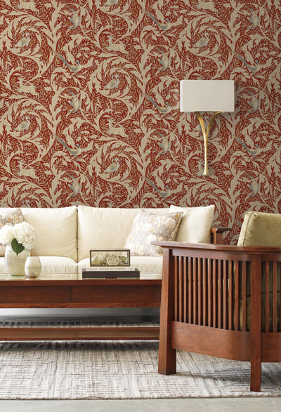 product image for Woodland Tapestry Red Wallpaper from the Arts and Crafts Collection by Ronald Redding 12