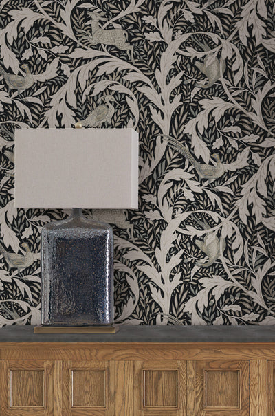 product image for Woodland Tapestry Black Wallpaper from the Arts and Crafts Collection by Ronald Redding 11