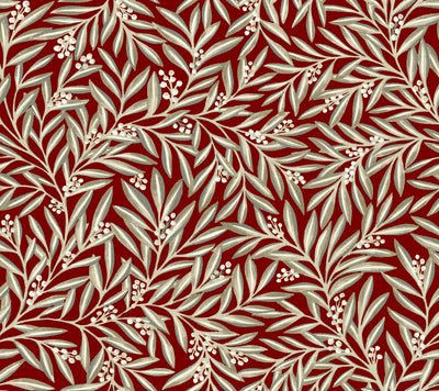 product image of Rowan Red Wallpaper from the Arts and Crafts Collection by Ronald Redding 555