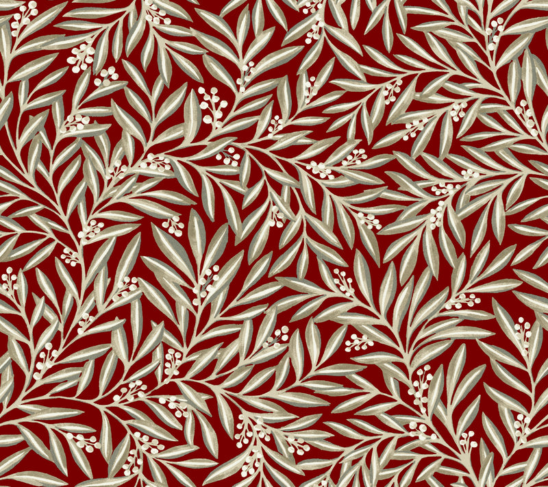 media image for Rowan Red Wallpaper from the Arts and Crafts Collection by Ronald Redding 291