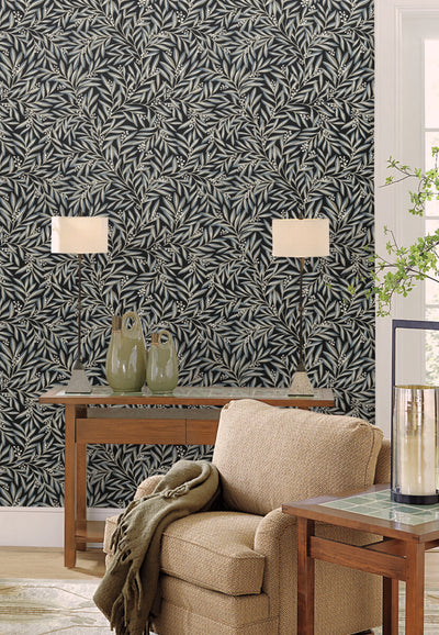 product image for Rowan Black Wallpaper from the Arts and Crafts Collection by Ronald Redding 22