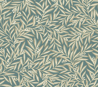 product image of Rowan Teal Wallpaper from the Arts and Crafts Collection by Ronald Redding 591