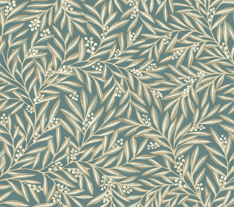 media image for Rowan Teal Wallpaper from the Arts and Crafts Collection by Ronald Redding 284