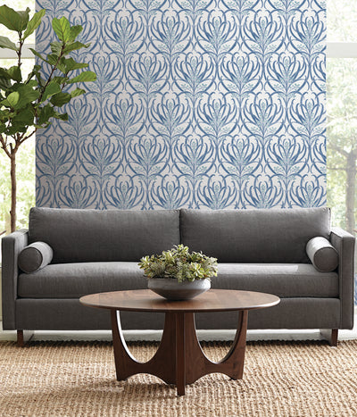 product image for Calluna White/Blue Wallpaper from the Arts and Crafts Collection by Ronald Redding 73