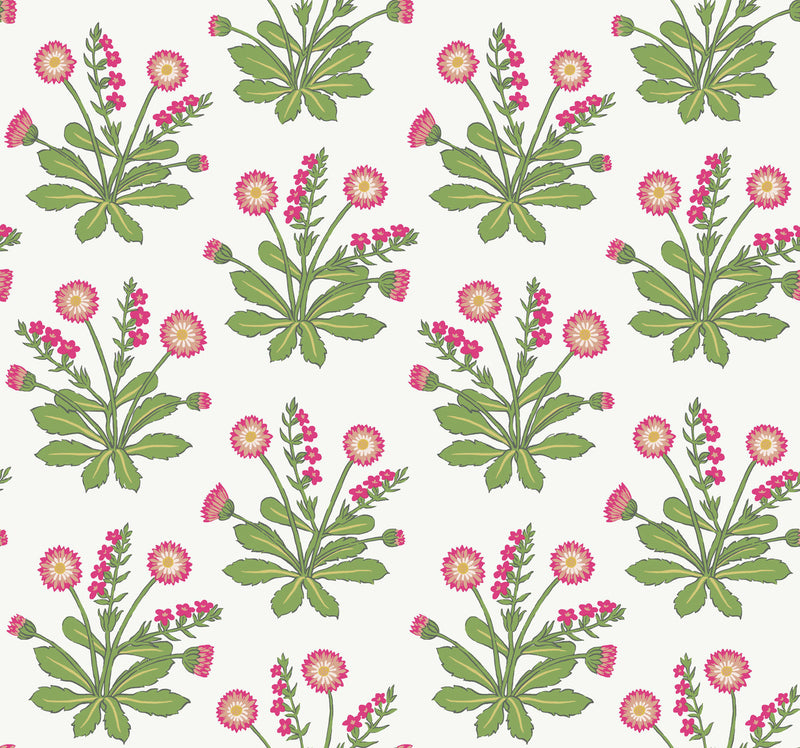 media image for Meadow Flowers White/Rose Wallpaper from the Arts and Crafts Collection by Ronald Redding 244