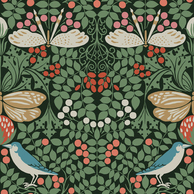 product image for Butterfly Garden Green Wallpaper from the Arts and Crafts Collection by Ronald Redding 75