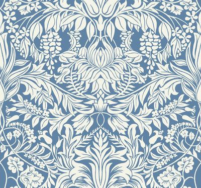 product image for Lockwood Damask Blue Wallpaper from the Arts and Crafts Collection by Ronald Redding 46