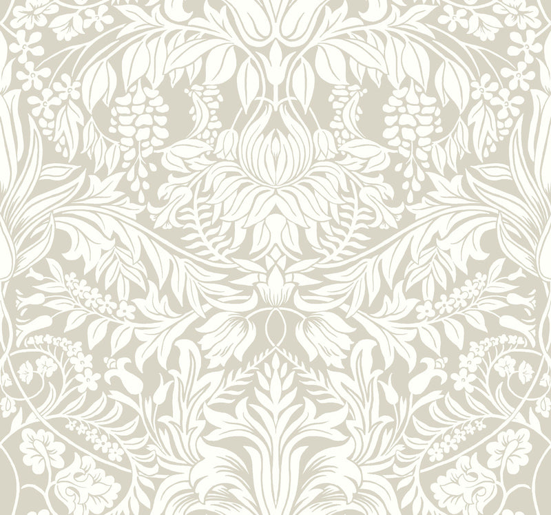 media image for Lockwood Damask Beige Wallpaper from the Arts and Crafts Collection by Ronald Redding 26