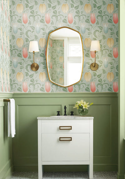 product image for Canterbury Bells Sage Wallpaper from the Arts and Crafts Collection by Ronald Redding 51