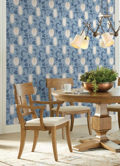 product image for Canterbury Bells Blues Wallpaper from the Arts and Crafts Collection by Ronald Redding 57