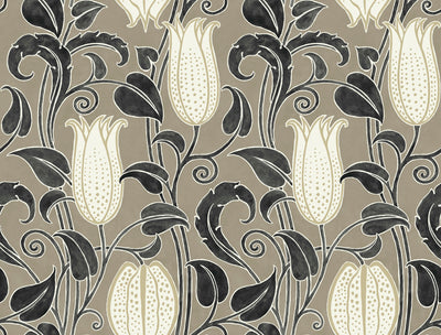 product image for Canterbury Bells Taupe Wallpaper from the Arts and Crafts Collection by Ronald Redding 34