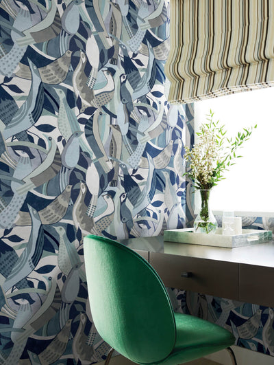 product image for Fauvist Flock Wallpaper in Blue 83